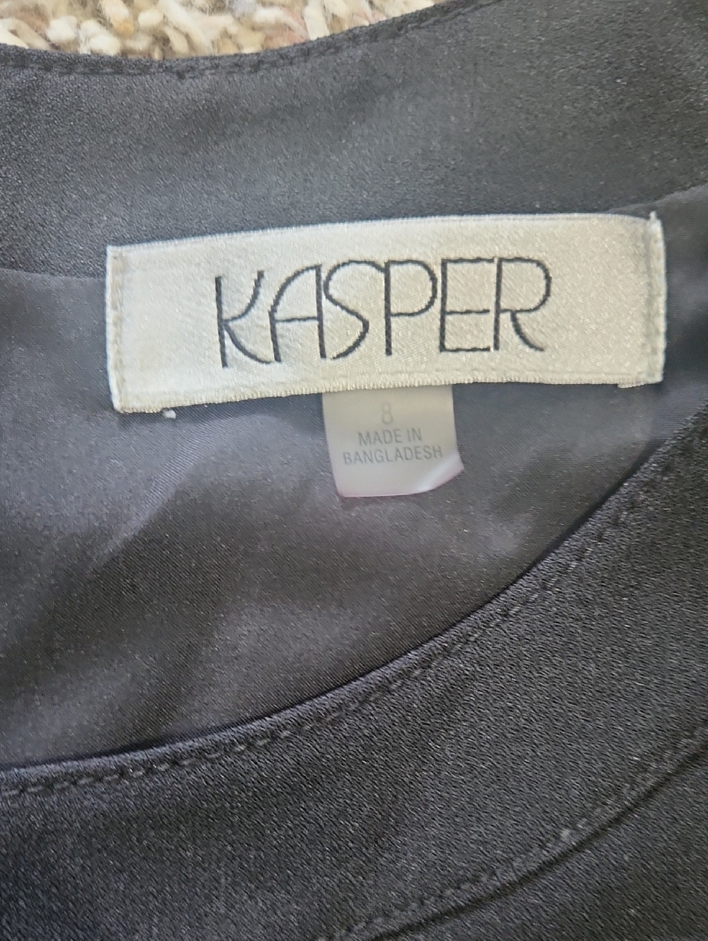 Kasper Black Sleeveless Dress Top